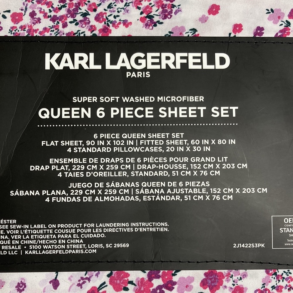 Karl Lagerfeld Queen 6 Piece Sheet Set - Picture 3 of 6